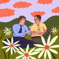 Artwork for Jim and Dwight by Tom Rosenthal